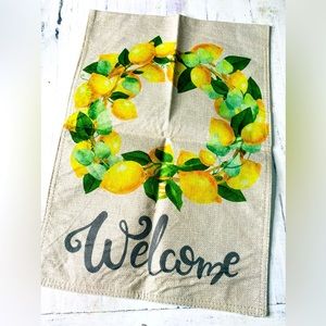 🍋New welcome lemon wreath yard flag 🍋